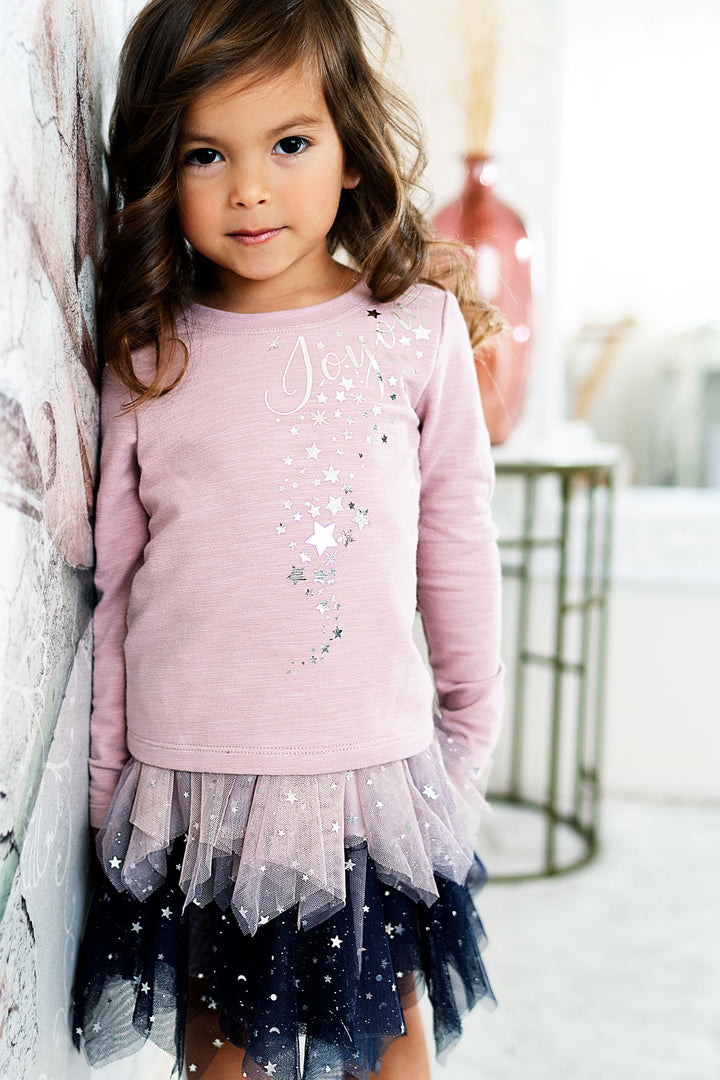 Baby Sara Baby Girl's "Joyous" Print Star Truffle Top 