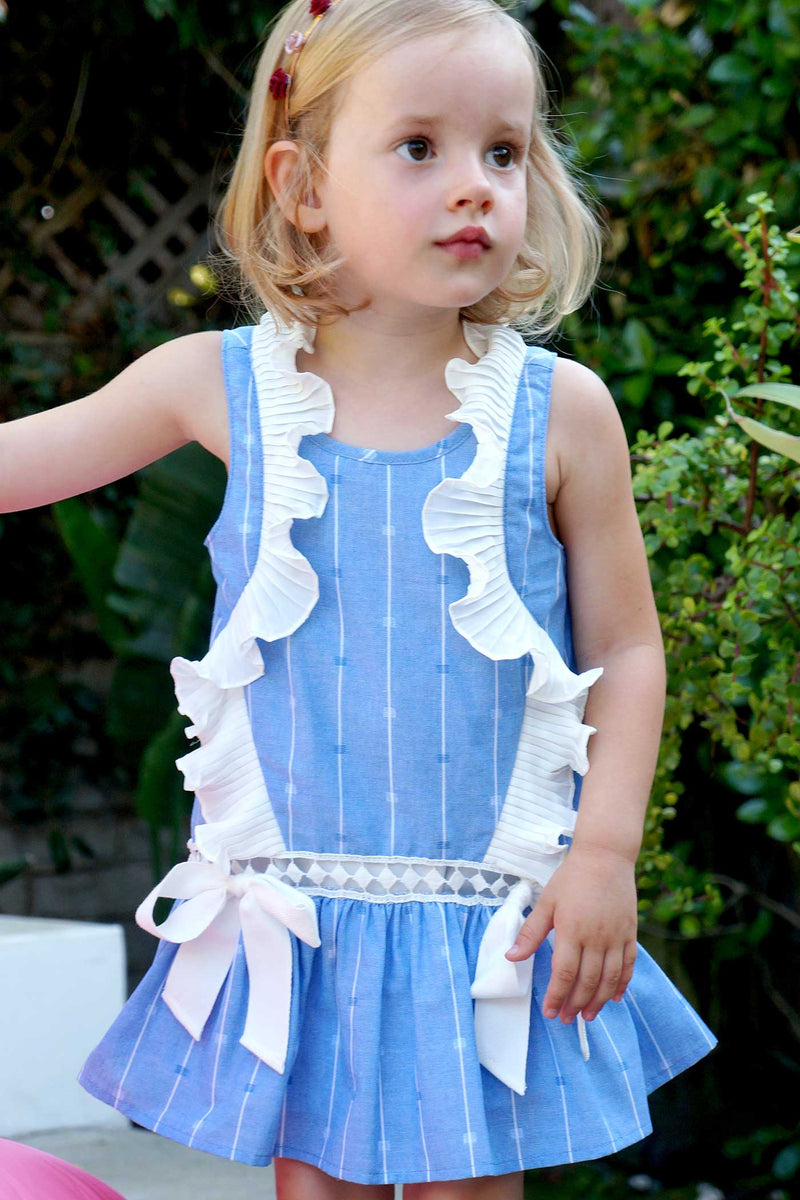 Baby Sara Little Girls Dropped Waist Ruffled Dress