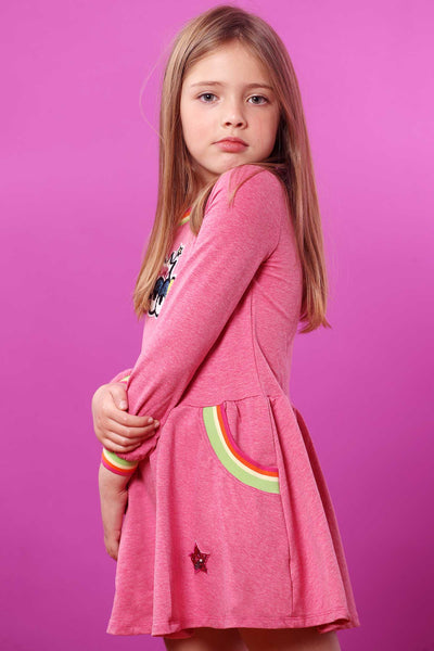 Baby Sara Little Girls Dropped Waist Long Sleeve Knit Dress