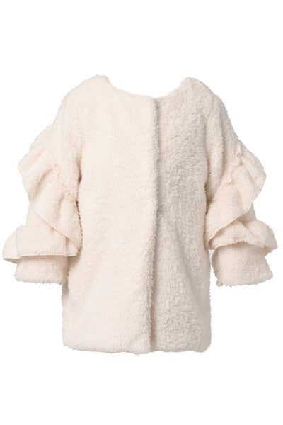 Baby Sara Baby Girl's Sherpa Ruffle Detail Coat