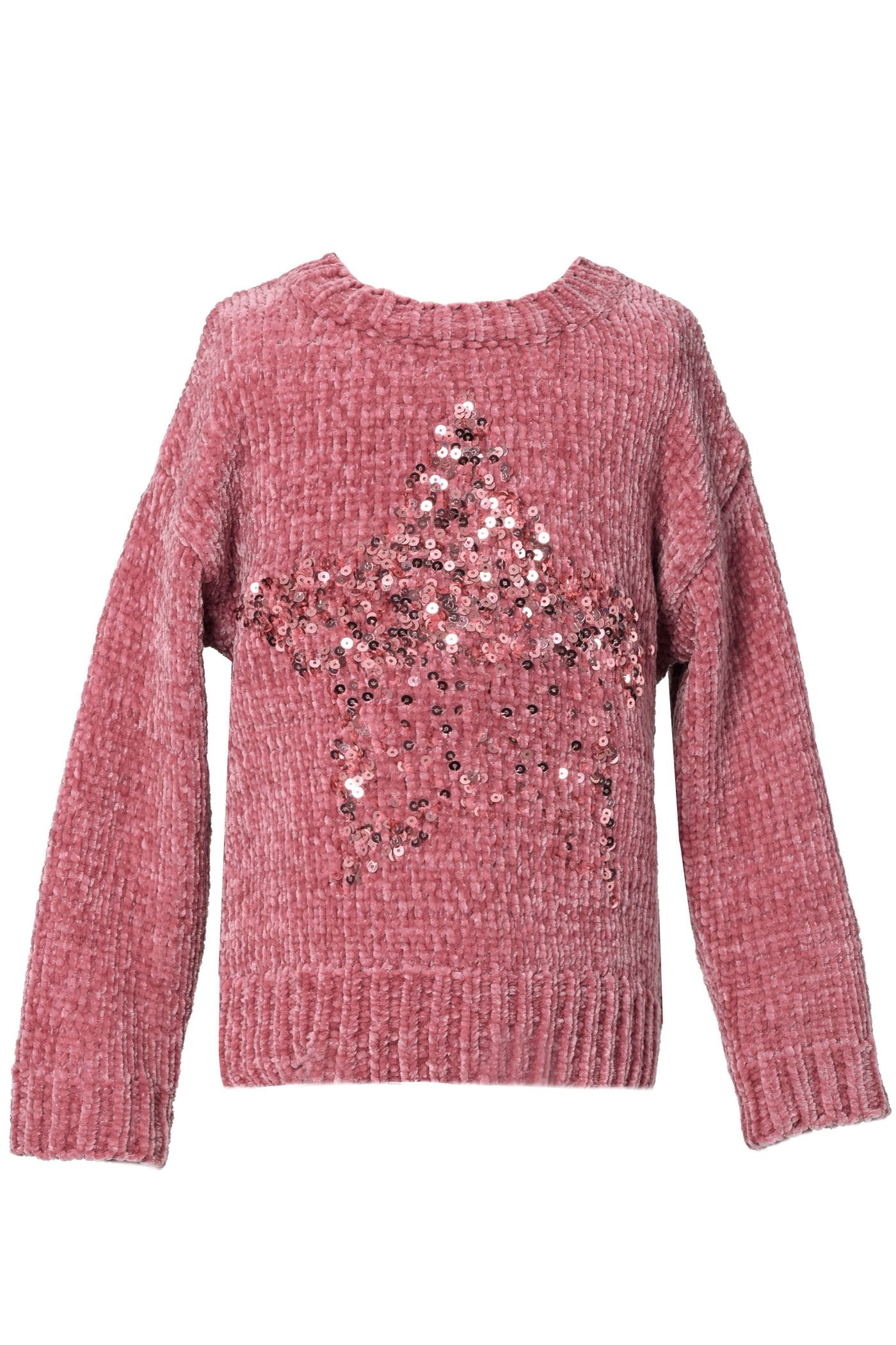 Baby Sara Baby Girl's Crushed Velvet Sequin Star Sweater