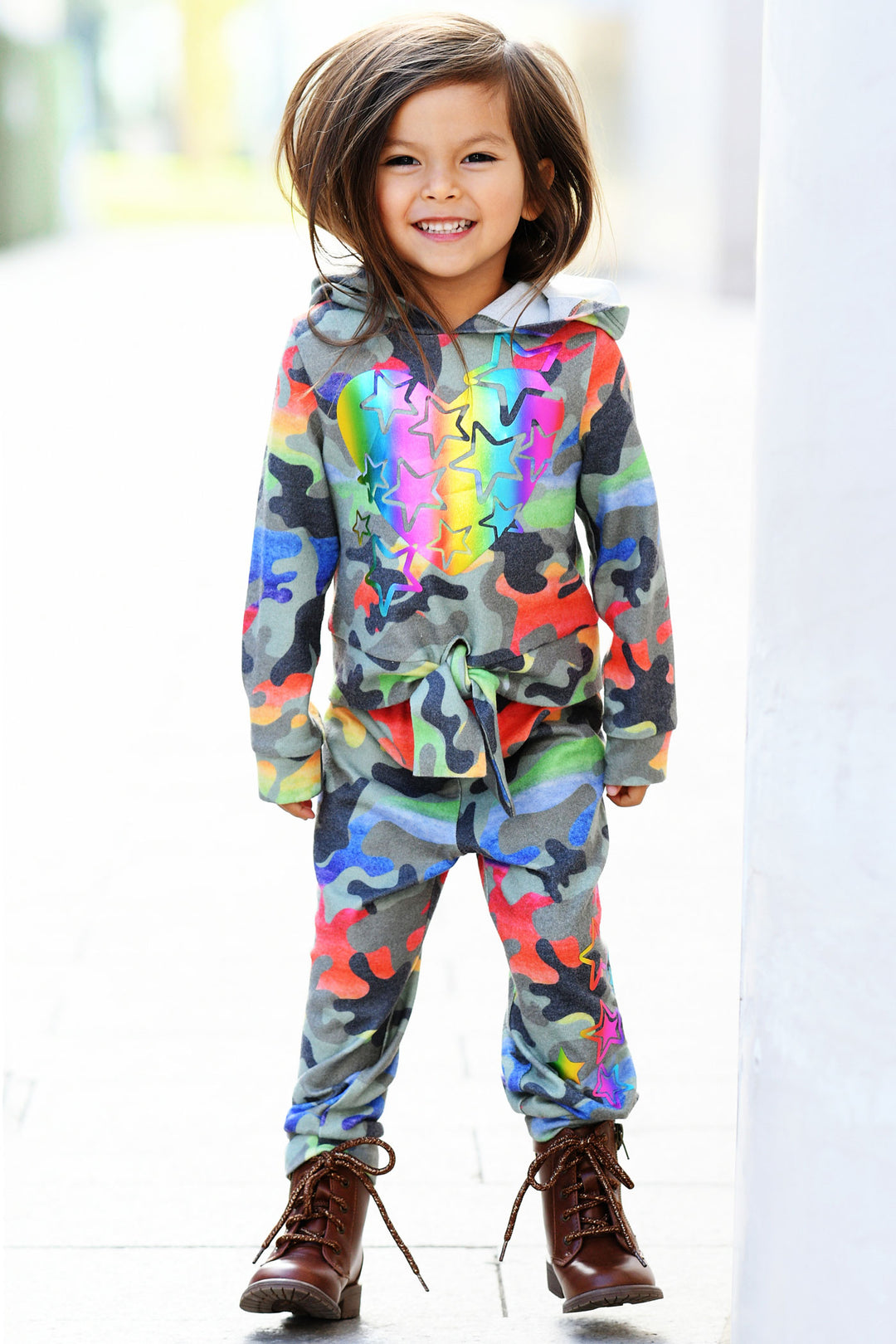 Baby Sara Baby Girl's Rainbow Camo Print Joggers