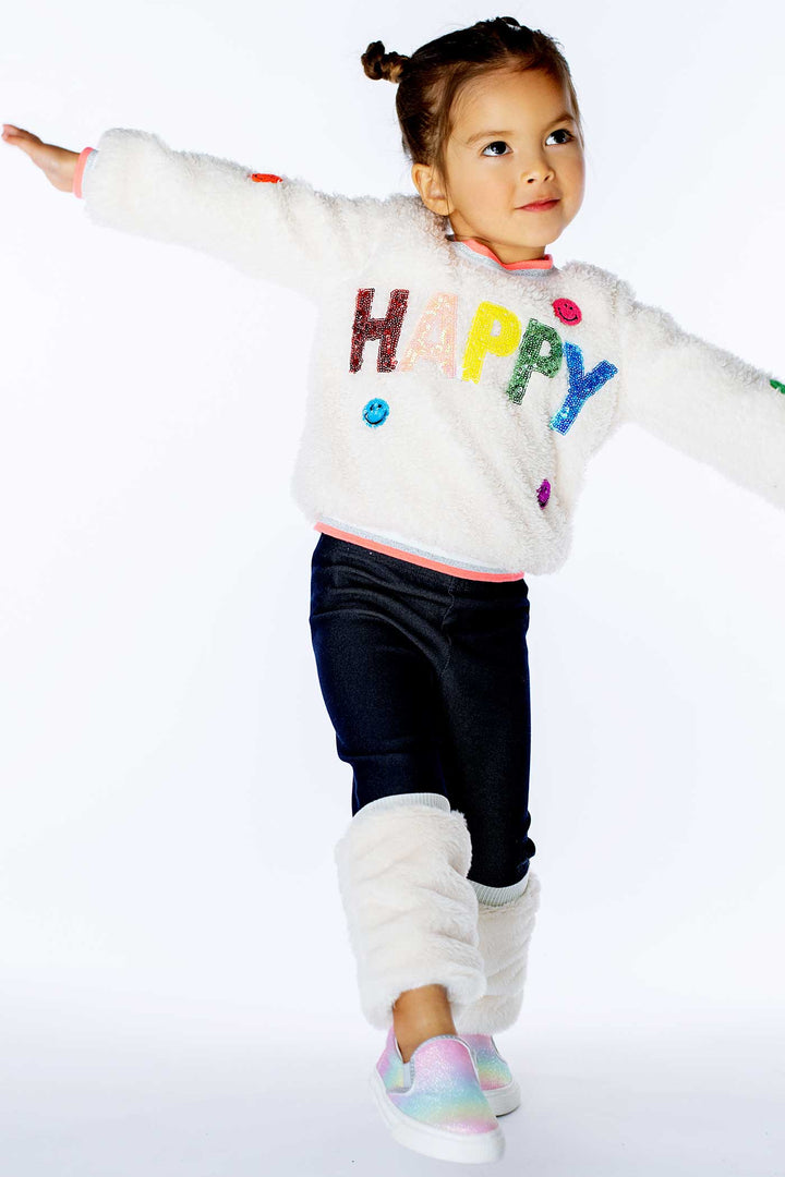 Baby Sara Little Girl's Soft & Fuzzy Half Faux Fur Leggings