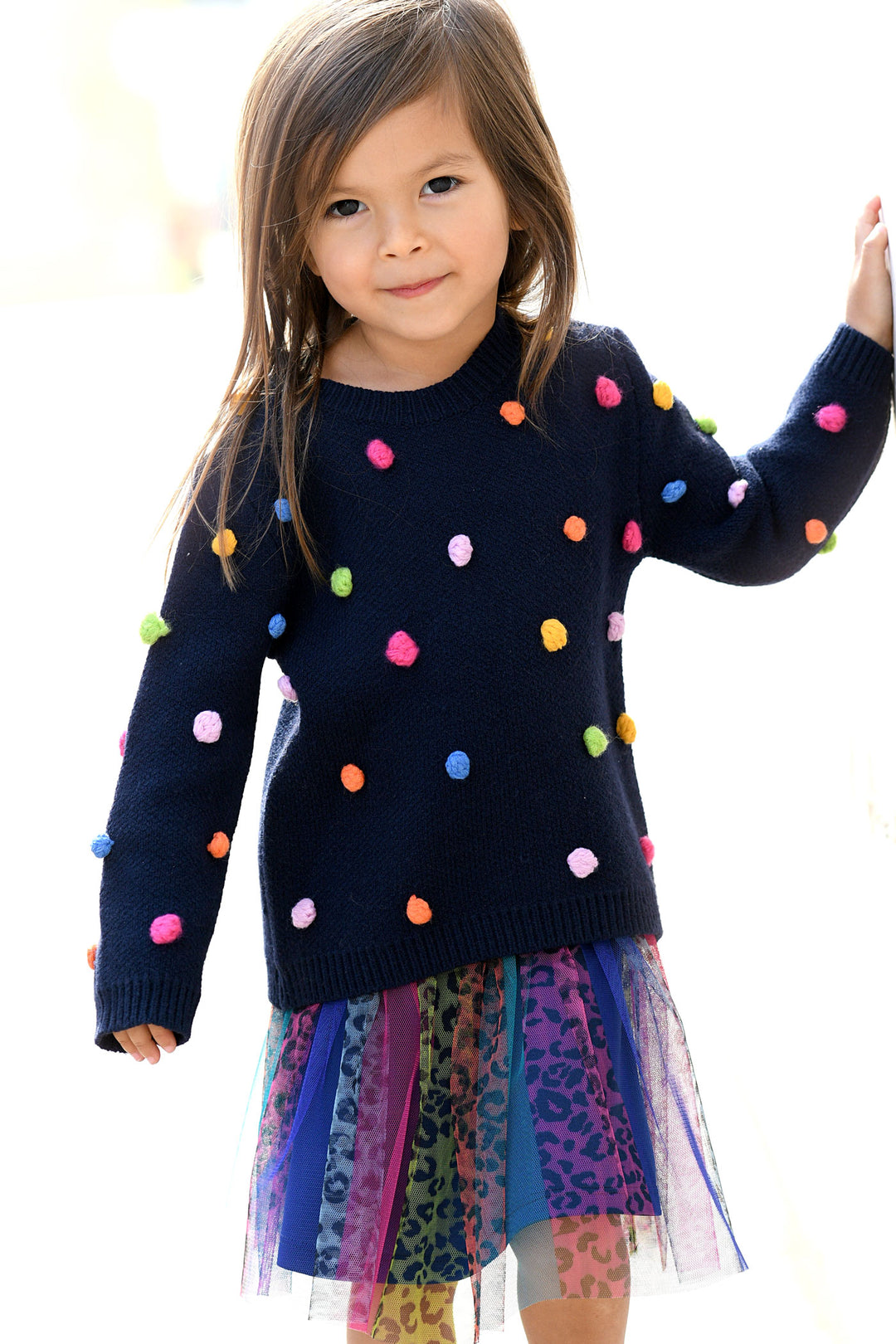 Baby Sara Baby Girl's Leopard Rainbow Mesh Tutu