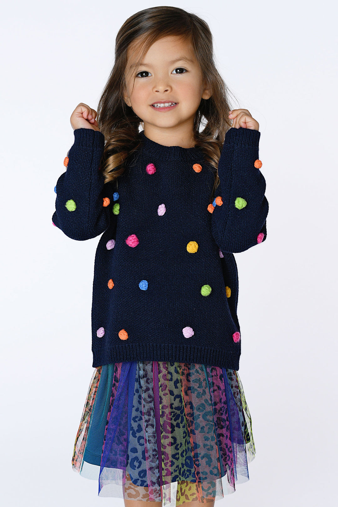 Baby Girl's Thin Knit PomPom Pullover