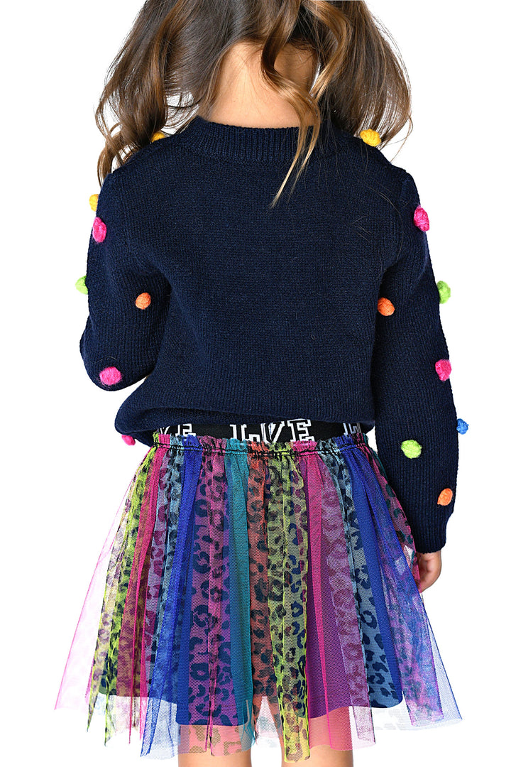 Baby Girl's Thin Knit PomPom Pullover