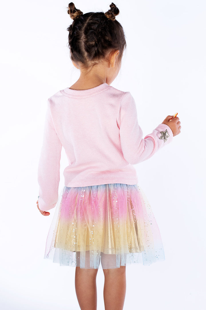 Baby Girl's Unicorn Stars Ruched Top