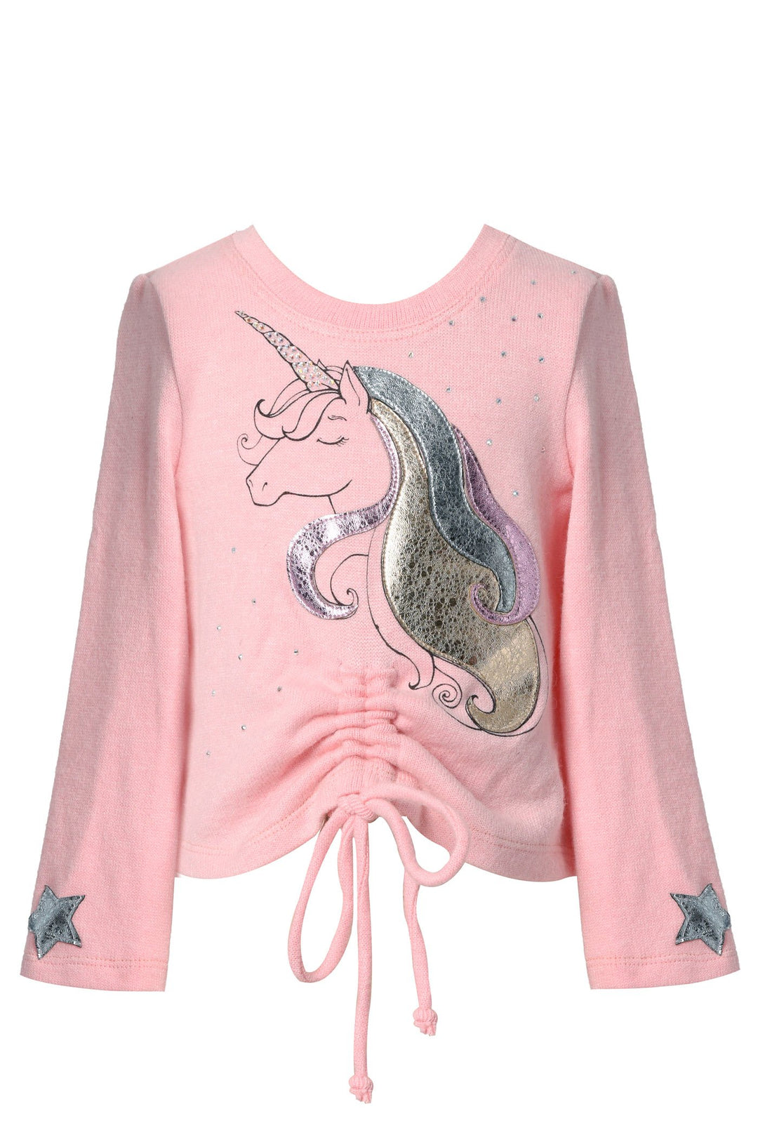 Baby Girl's Unicorn Stars Ruched Top