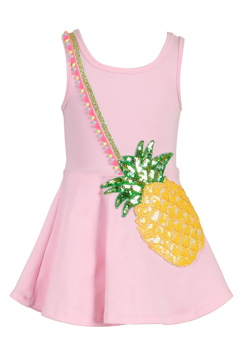 Little Girls Fit and Flare Sleeveless Pineapple Dress