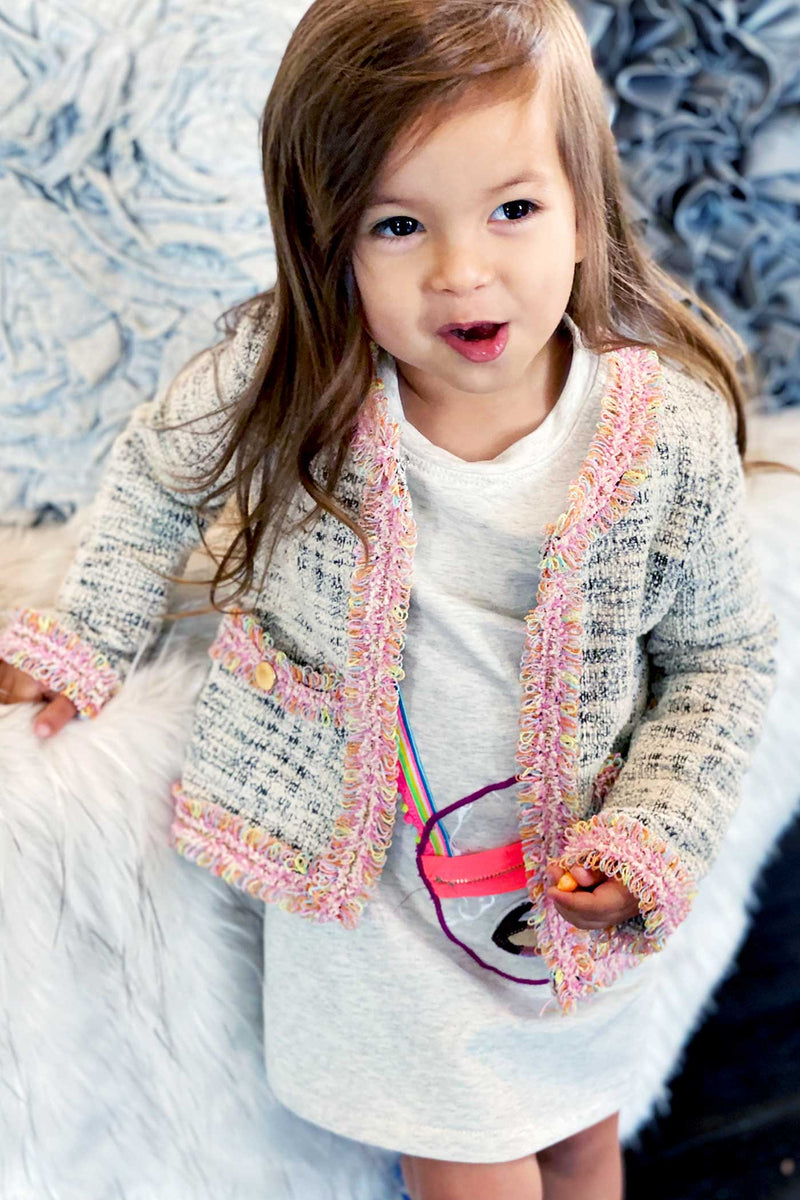 Baby Sara Little Girls Tweed Fashion Jacket