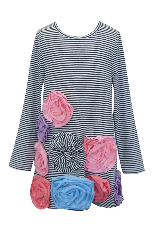 Baby Sara Toddler Girls Long Sleeve 3D Flower Dress