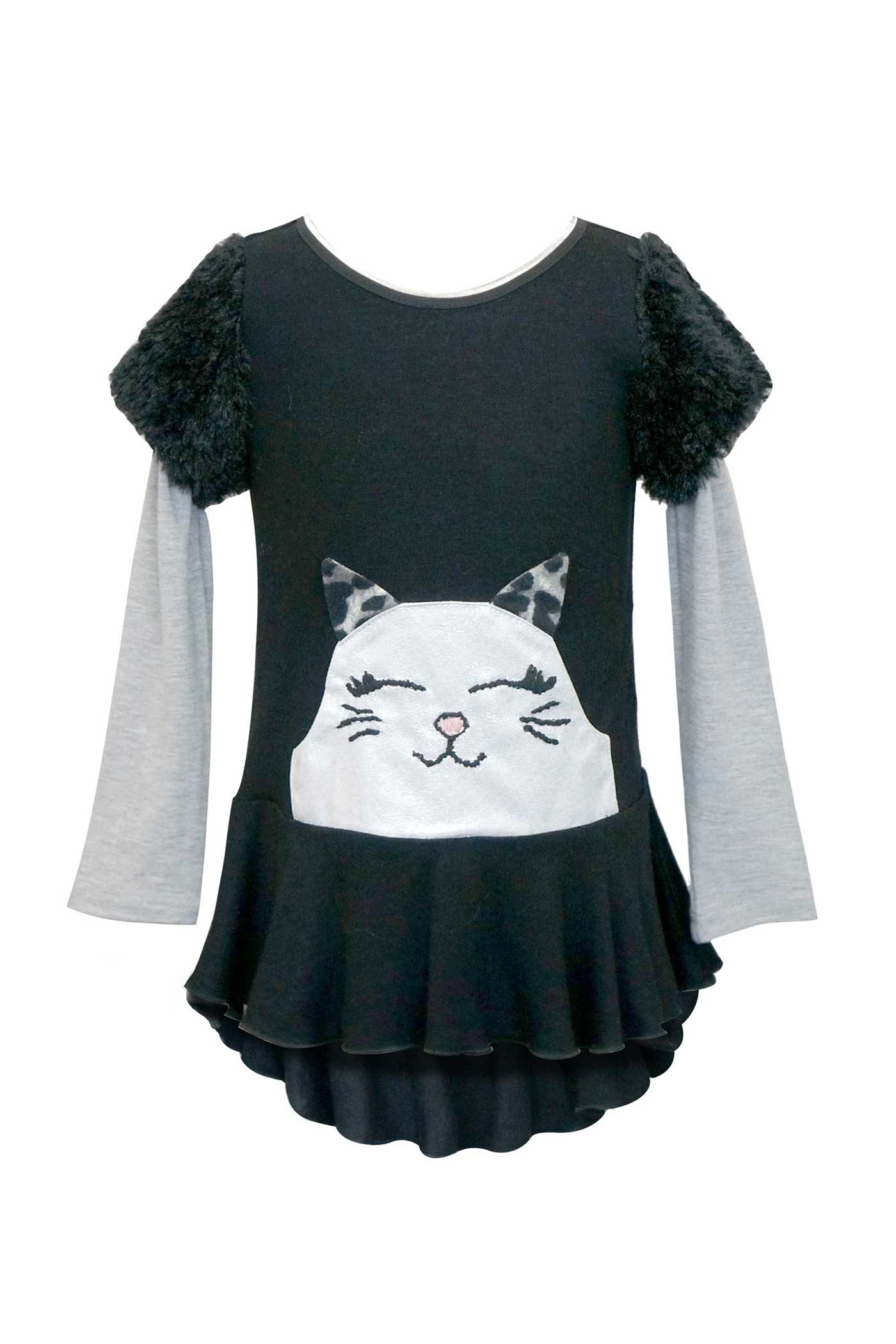 Baby Sara Little Girls Long Sleeve Kitty Tunic Top