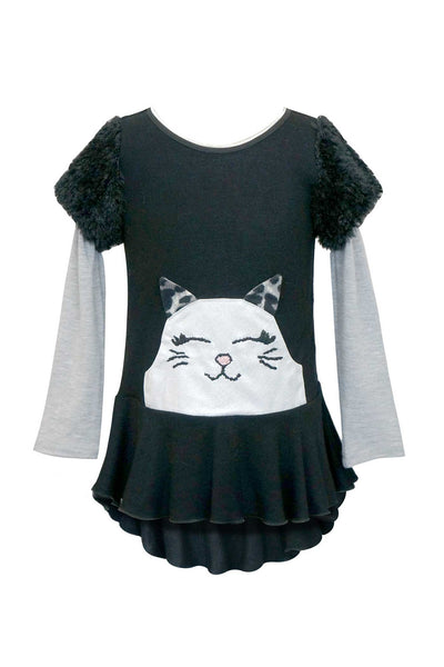 Baby Sara Little Girls Long Sleeve Kitty Tunic Top