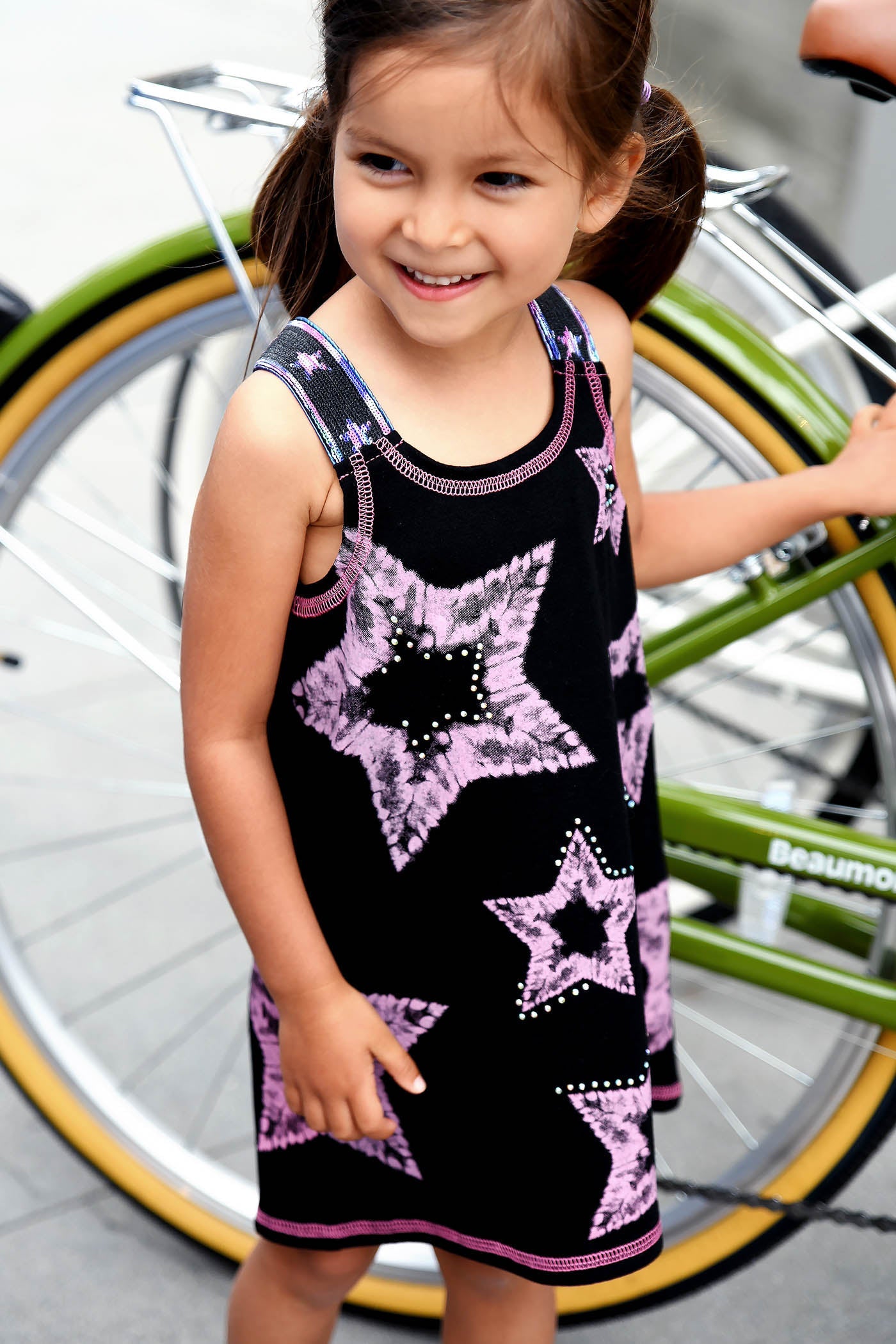 Little Girl’s Tie Dye Star A-Line Dress