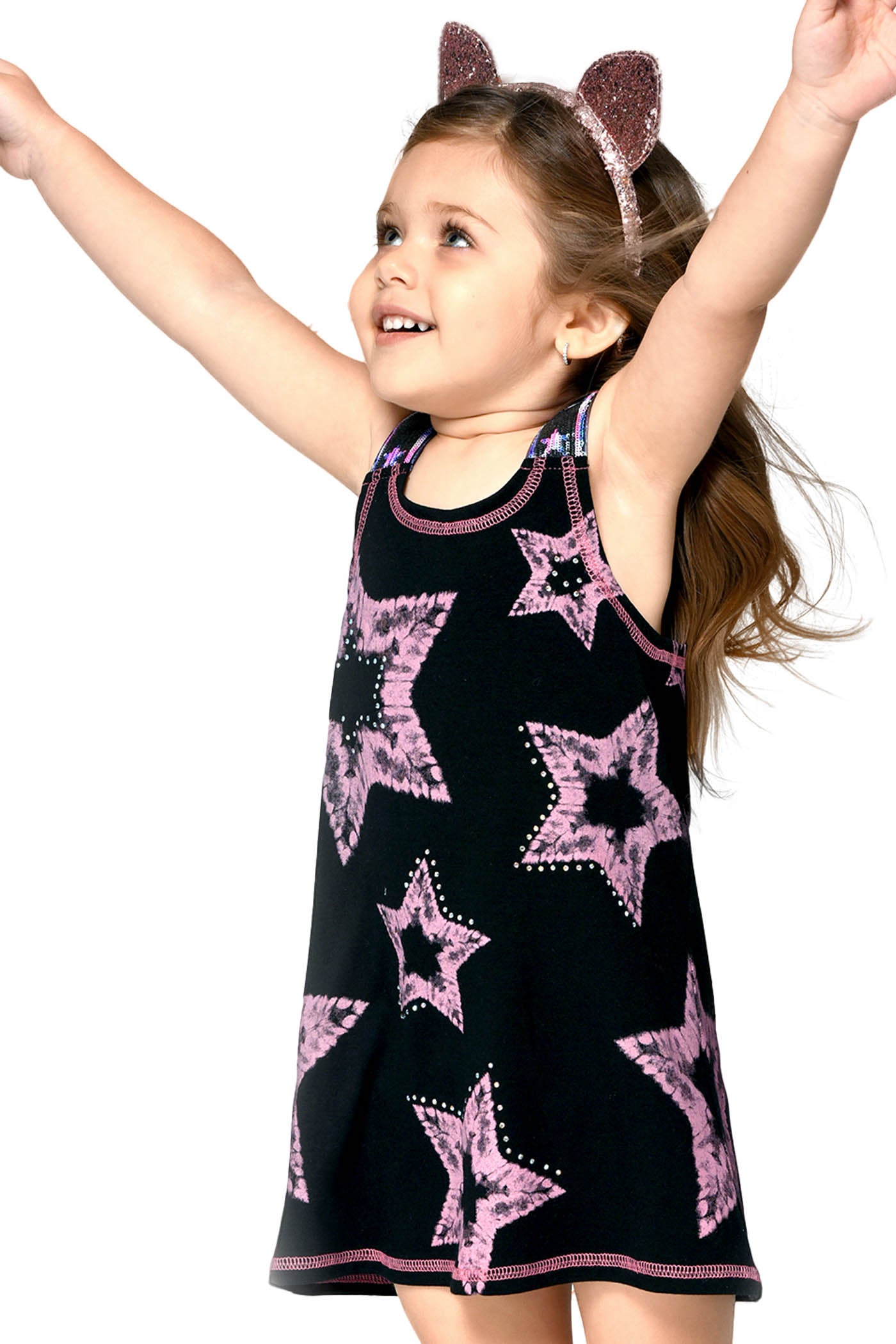 Little Girl’s Tie Dye Star A-Line Dress