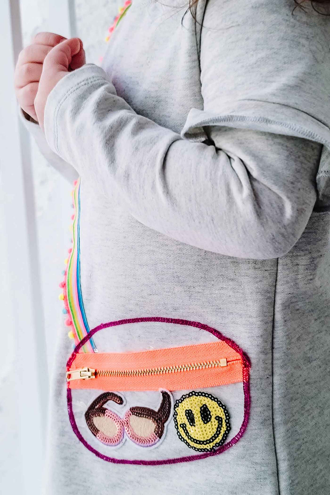 Baby Sara Toddler Girls Long Sleeve Cross-Body-Bag Knit Dress