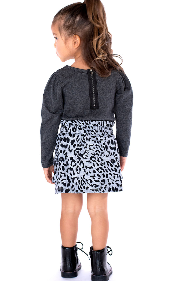 Baby Sara Baby Girl's Twofer Leopard Heart Dress