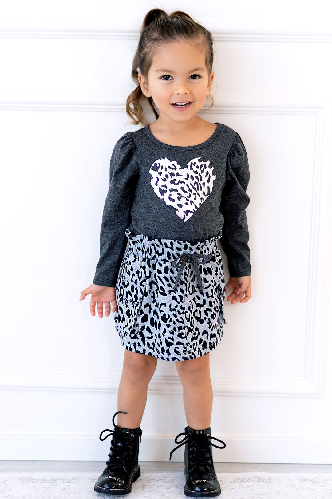 Baby Sara Baby Girl's Twofer Leopard Heart Dress