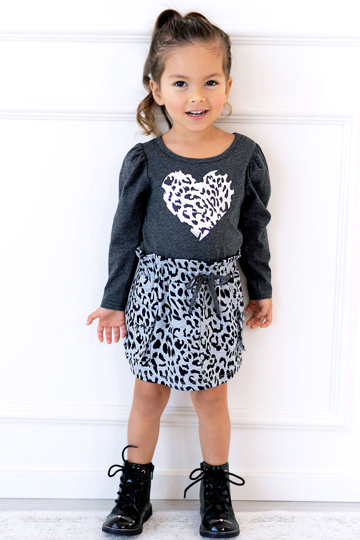 Baby Sara Baby Girl's Twofer Leopard Heart Dress