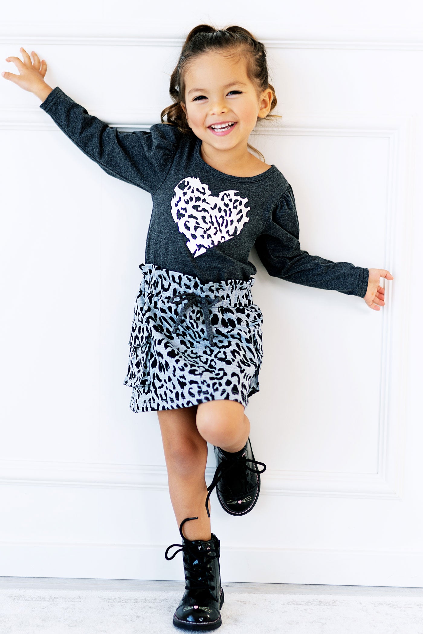 Baby Sara Baby Girl's Twofer Leopard Heart Dress