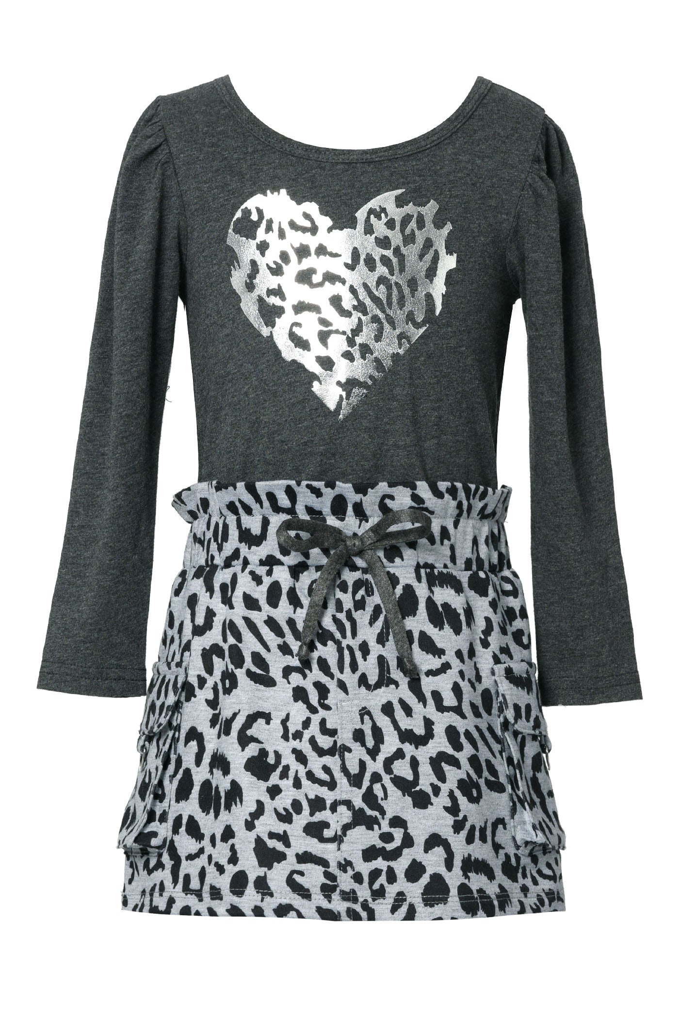 Baby Sara Baby Girl's Twofer Leopard Heart Dress