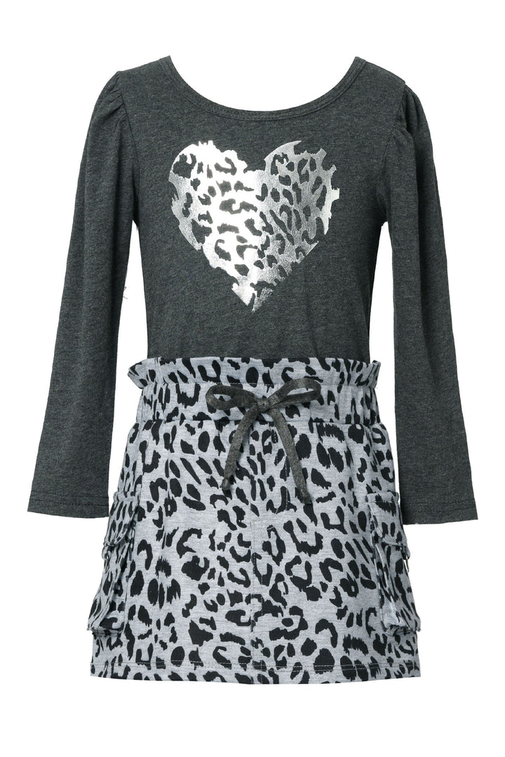 Baby Sara Baby Girl's Twofer Leopard Heart Dress