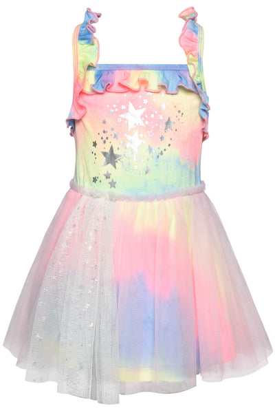 Toddler Baby Girl's Tie Dye Mesh Tutu Ruffle Dress