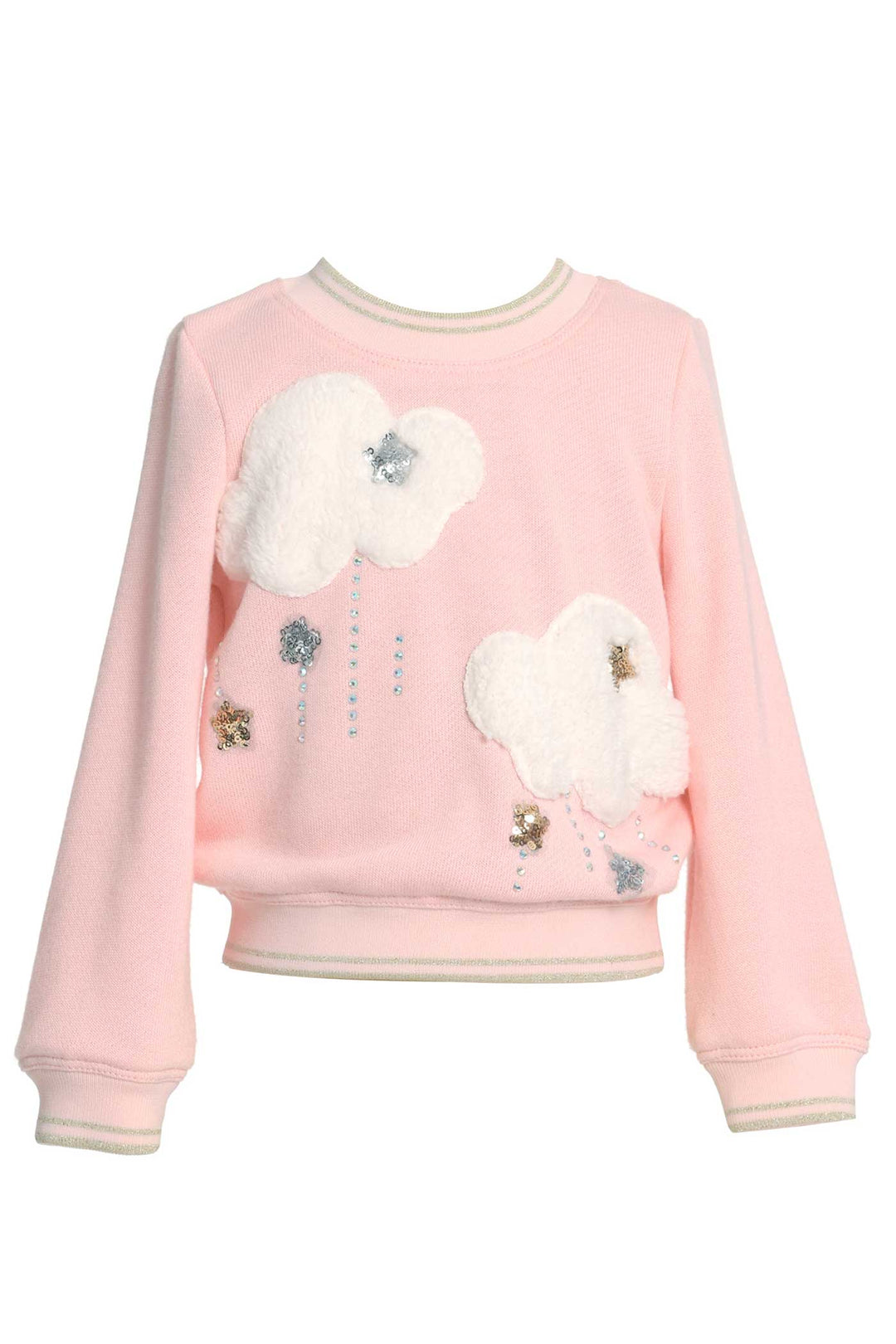 Baby Sara Little Girls Cloud and Stars Long Sleeve Sweatshirt