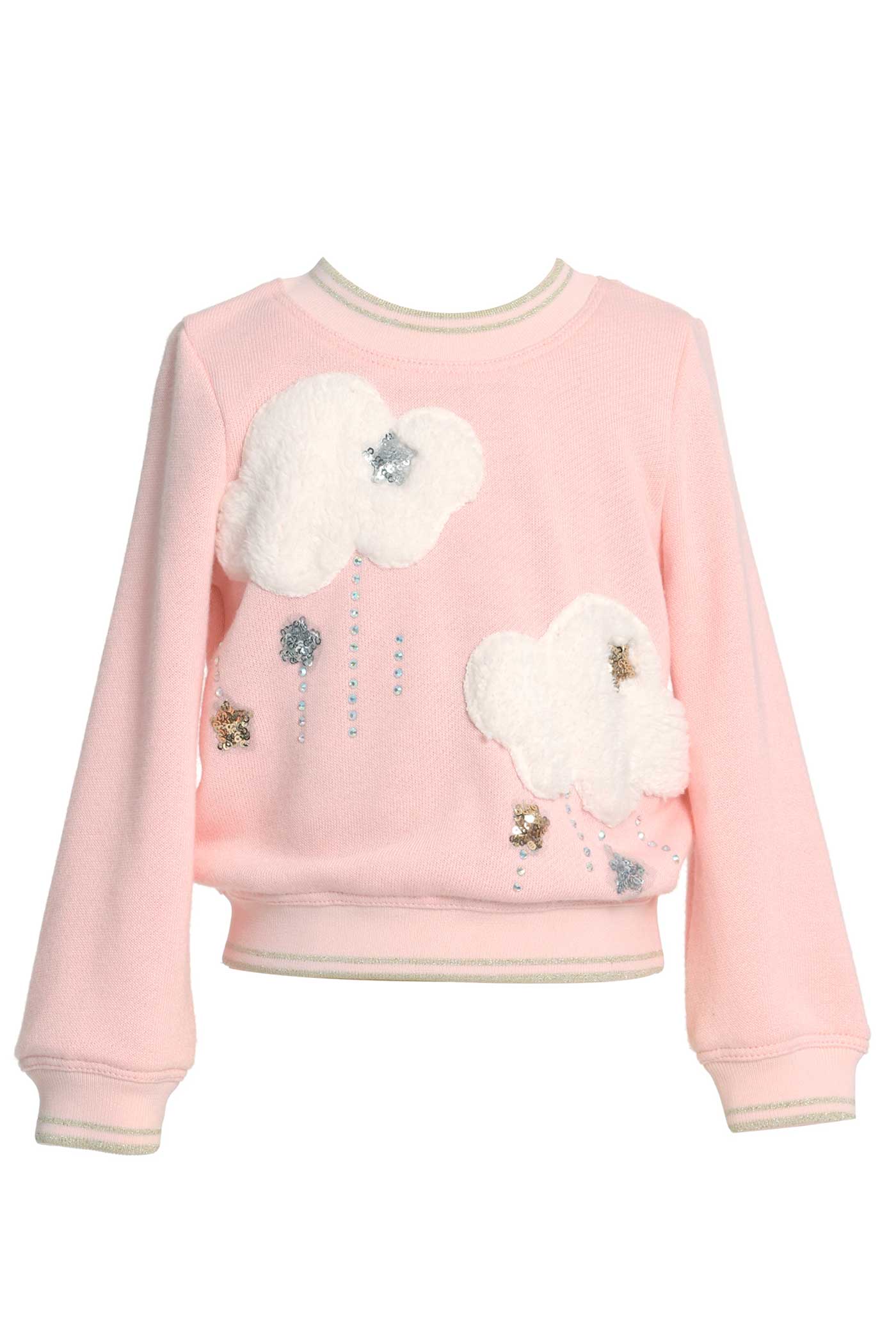 Baby Sara Little Girls Cloud and Stars Long Sleeve Sweatshirt