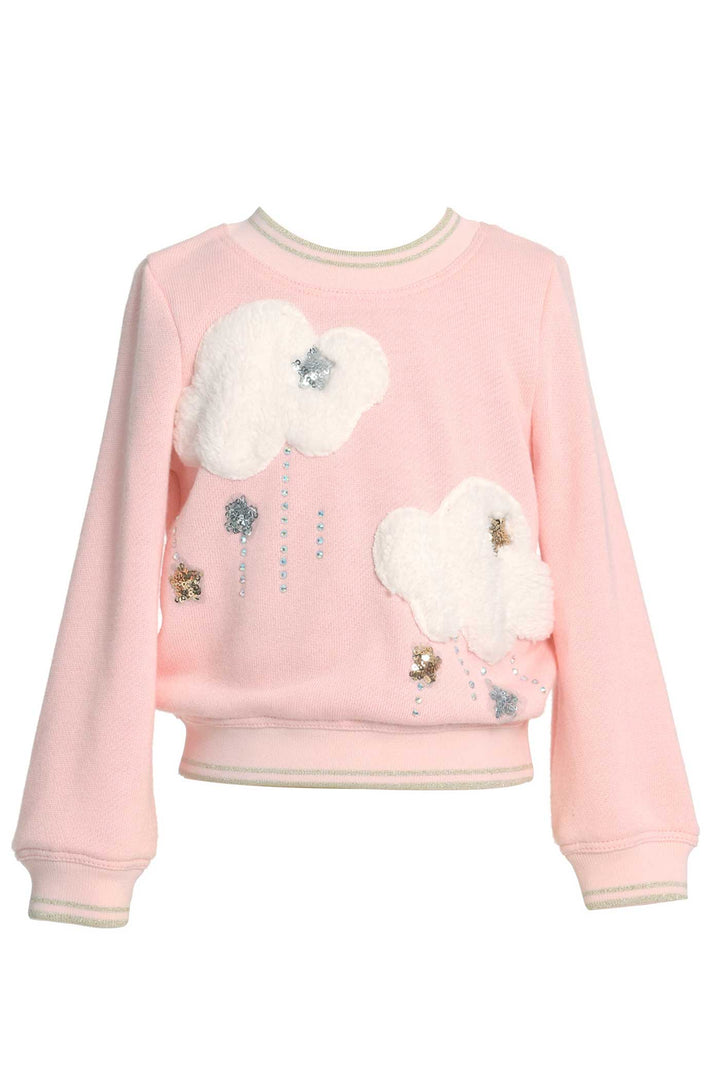 Baby Sara Little Girls Cloud and Stars Long Sleeve Sweatshirt