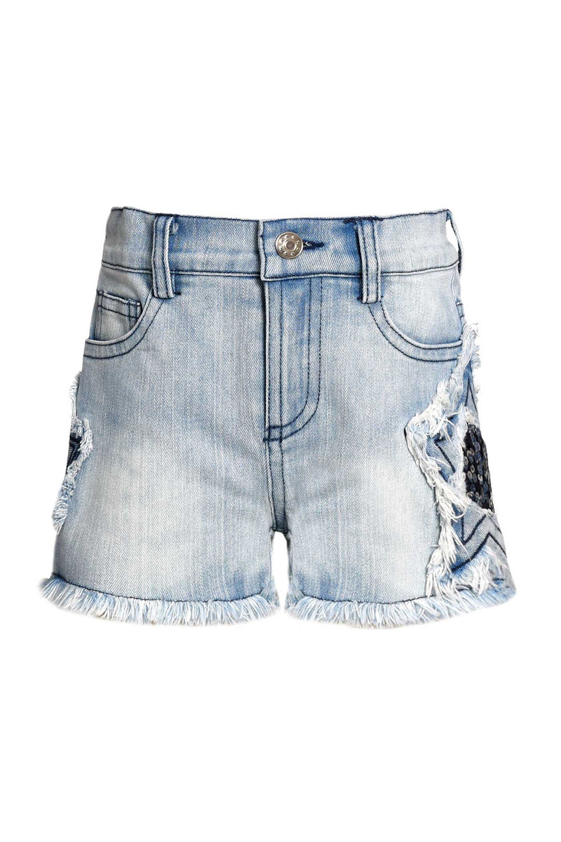 Little Girls Star Denim Shorts