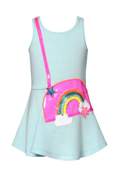 Baby Sara Little Girls Rainbow Crossbody Bag Skater Dress