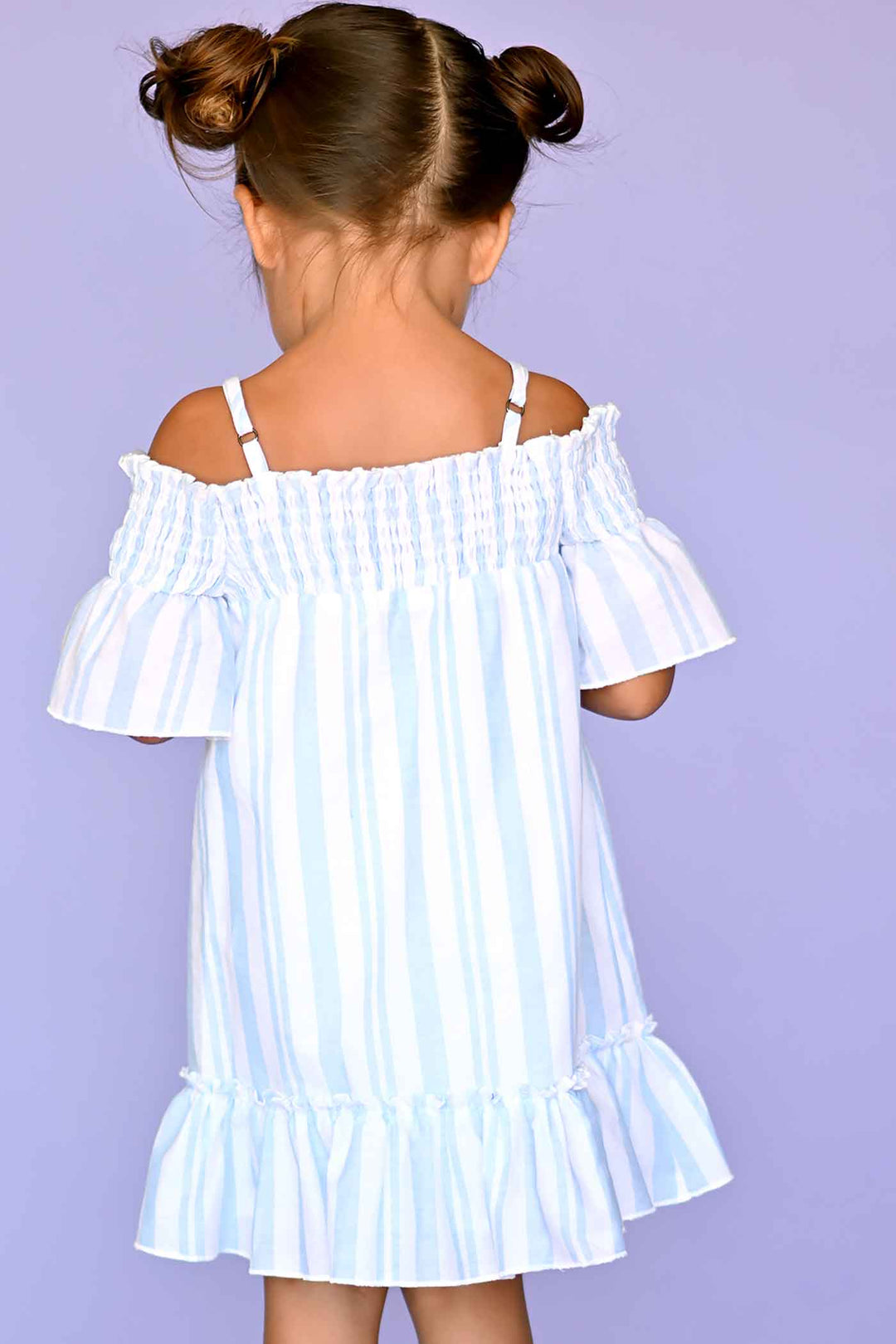 Baby Sara Little Girls Off The Shoulder Striped Dress