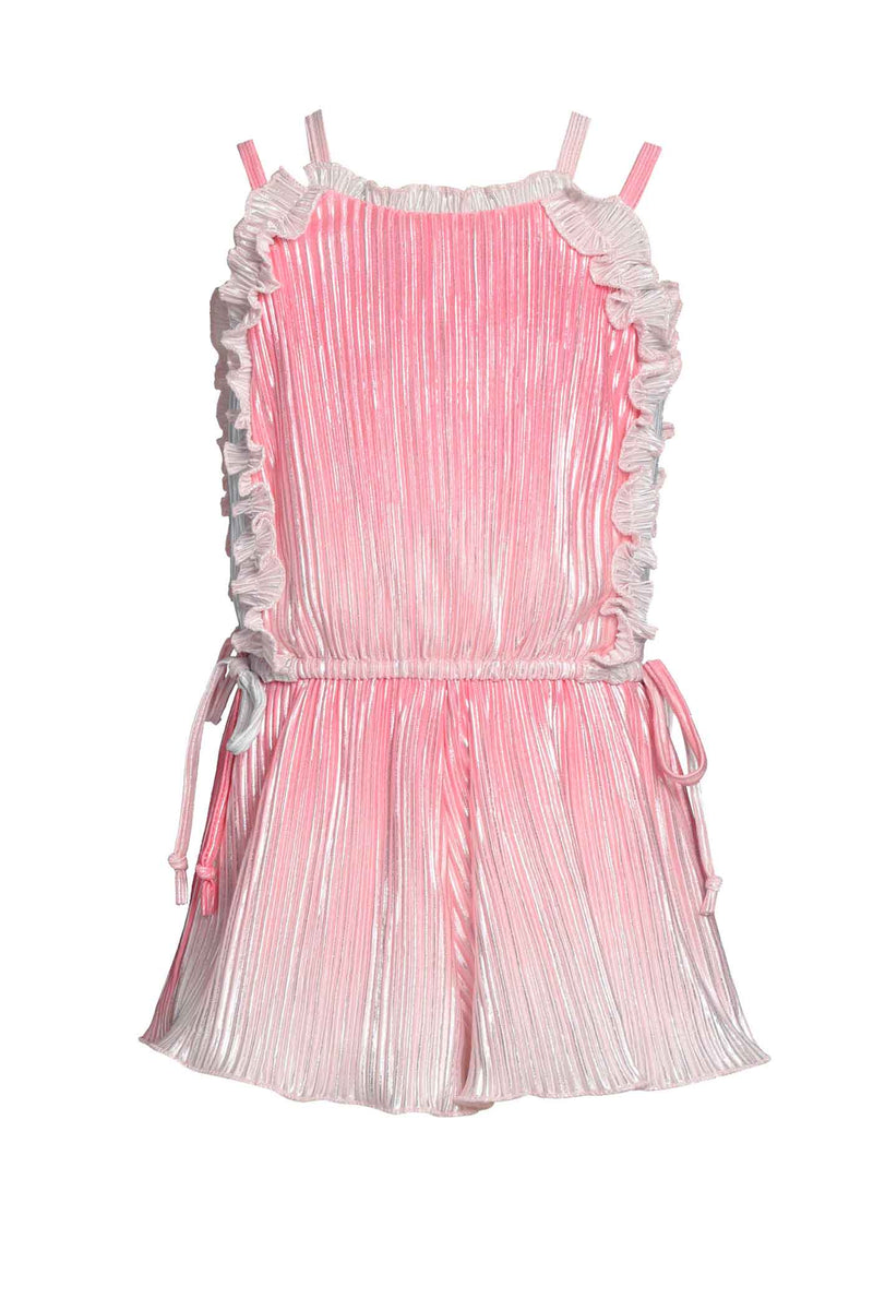 Baby Sara Toddler Girls Pleated Metallic Summer Romper