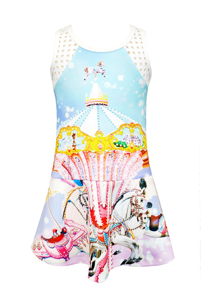 Baby Sara Baby Girls Unicorn Circus Graphic Dress