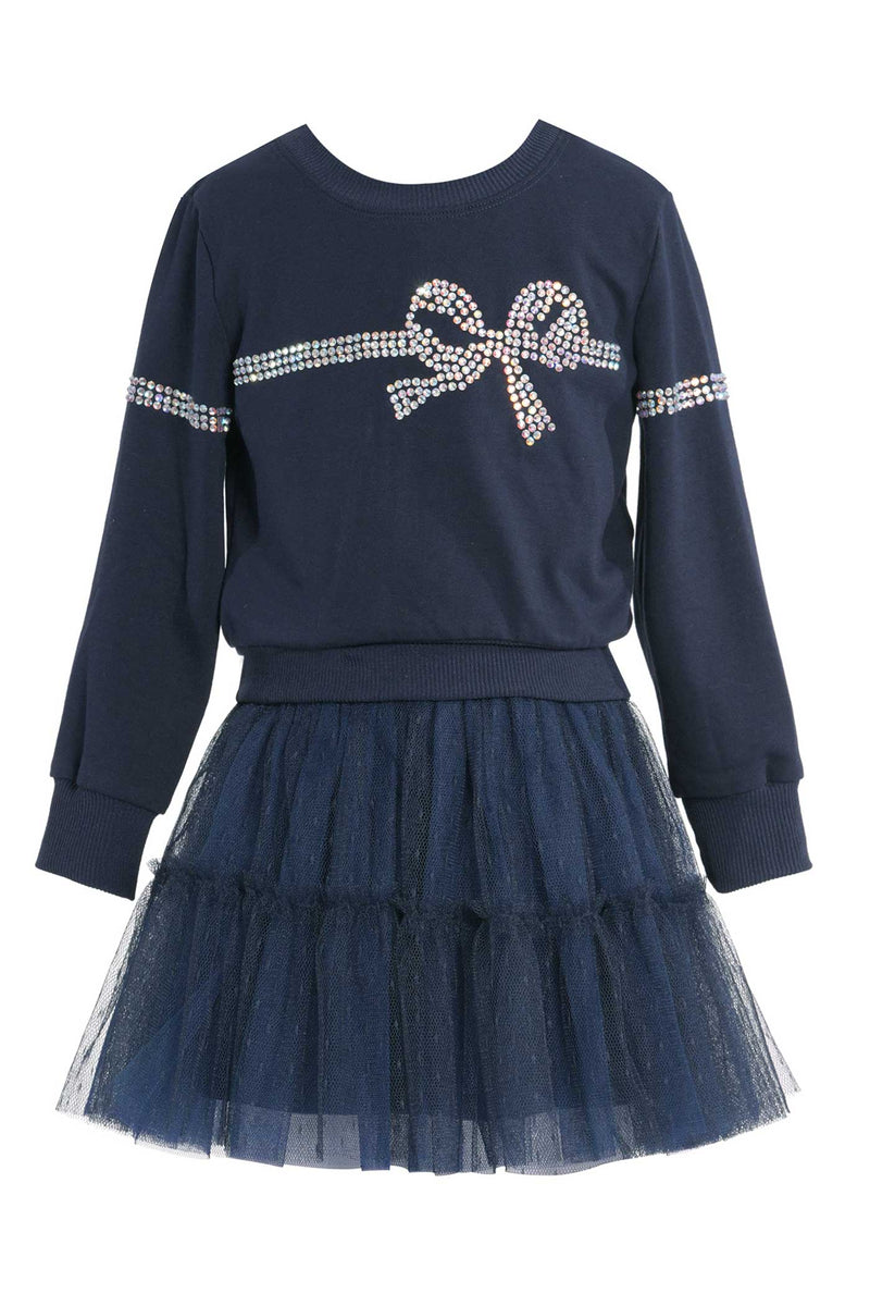 Baby Sara Little Girls Sweatshirt And Tutu Dress Twofer Set