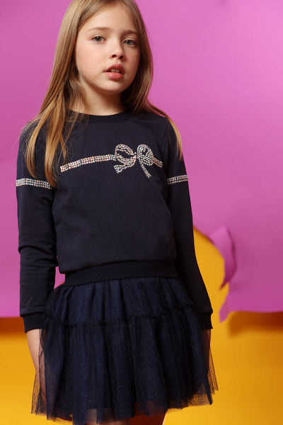Baby Sara Little Girls Sweatshirt And Tutu Dress Twofer Set