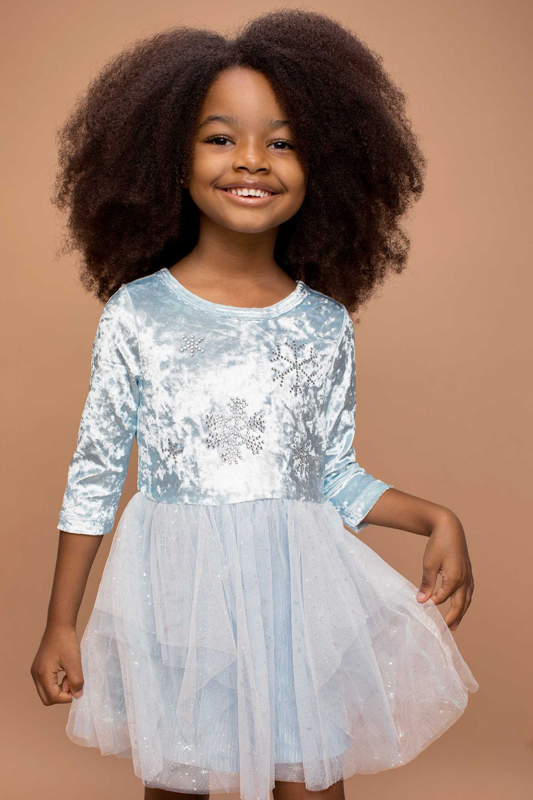 Baby Sara Toddler Girls 3/4 Sleeve Snow Princess Tutu Dress