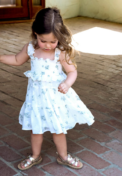 Little l Big Girl's Vintage Floral Print Tiered Dress