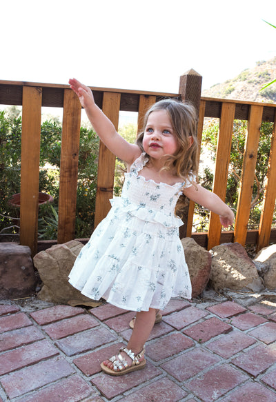 Little l Big Girl's Vintage Floral Print Tiered Dress