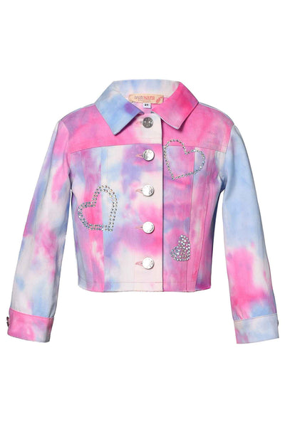 Baby Sara Little Girls Tie Dye Denim Jacket