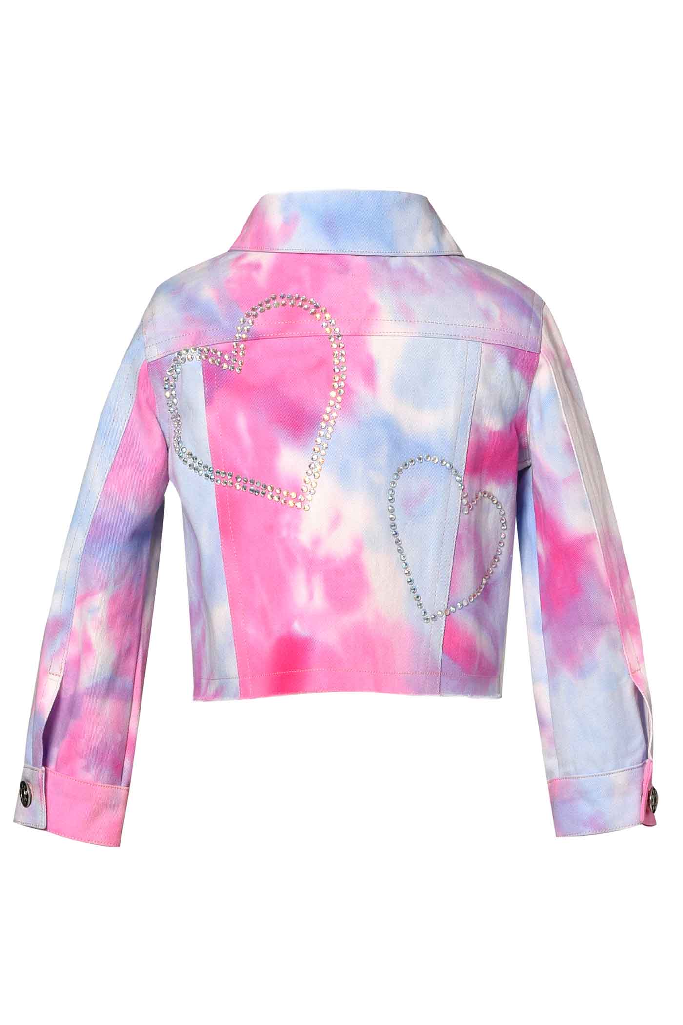 Baby Sara Little Girls Tie Dye Denim Jacket