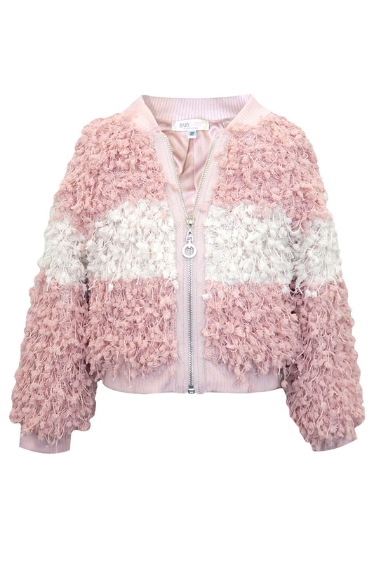 COLOR BLOCK TEXTURED BOMBER JACKET