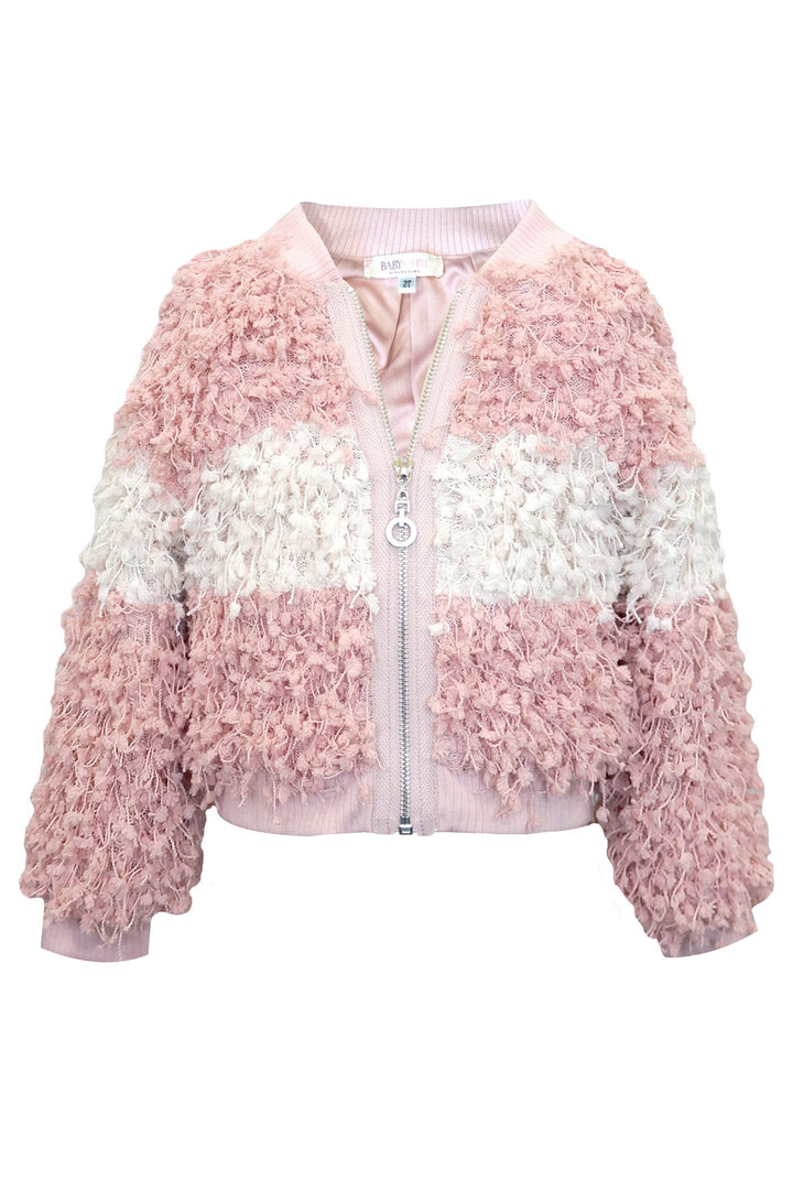 COLOR BLOCK TEXTURED BOMBER JACKET