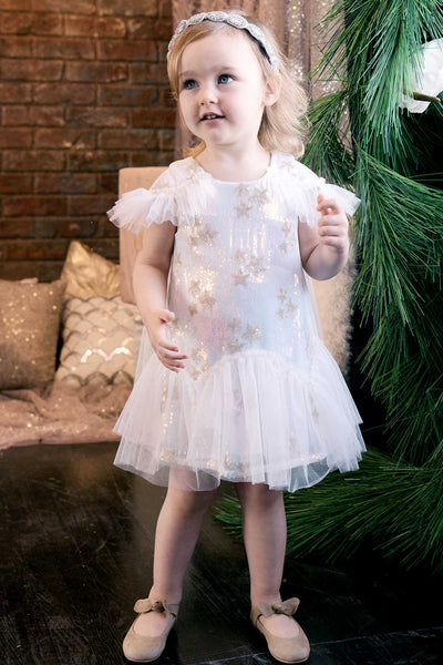 Baby Sara Baby Girls Star Sequin Princess Doll Dress