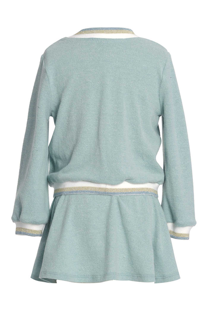 Baby Sara Little Girls Two Piece Cloud and Star Sweatshirt Dress