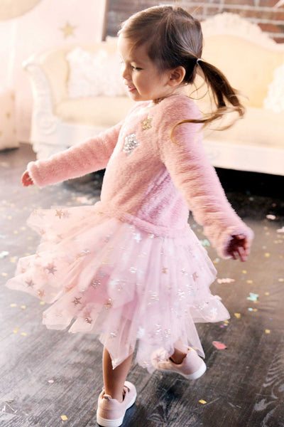 Baby Sara Little Girls Long Sleeve Hanky Tutu Dress