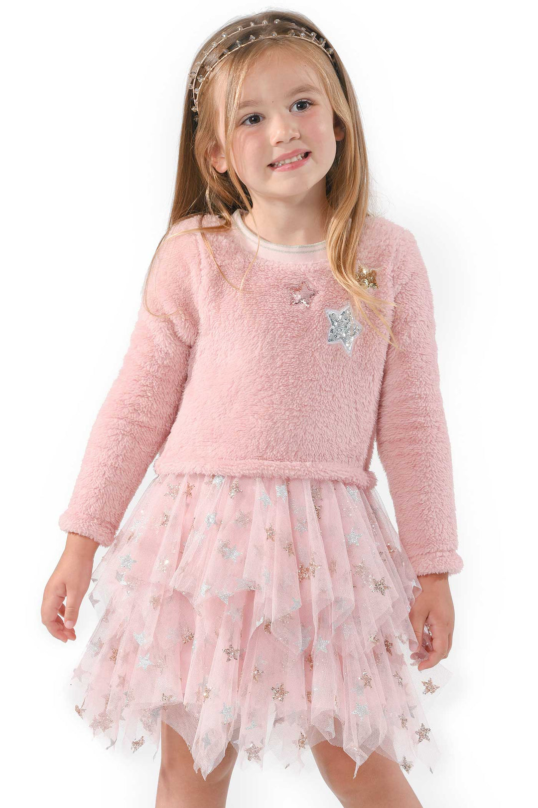 Baby Sara Little Girls Long Sleeve Hanky Tutu Dress