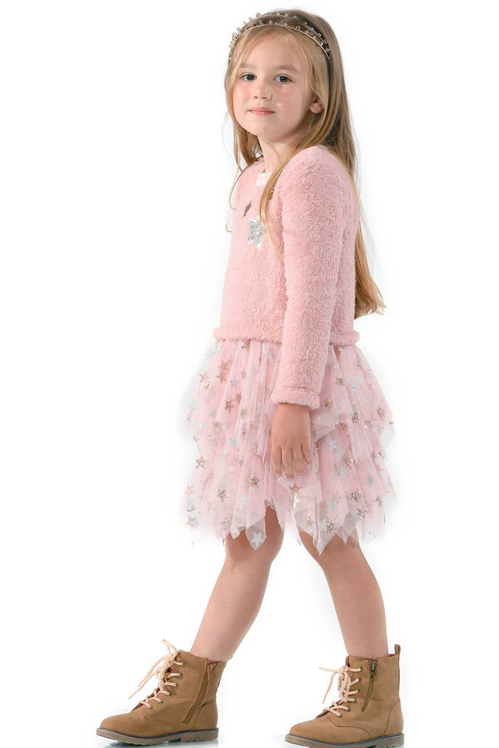 Baby Sara Little Girls Long Sleeve Hanky Tutu Dress