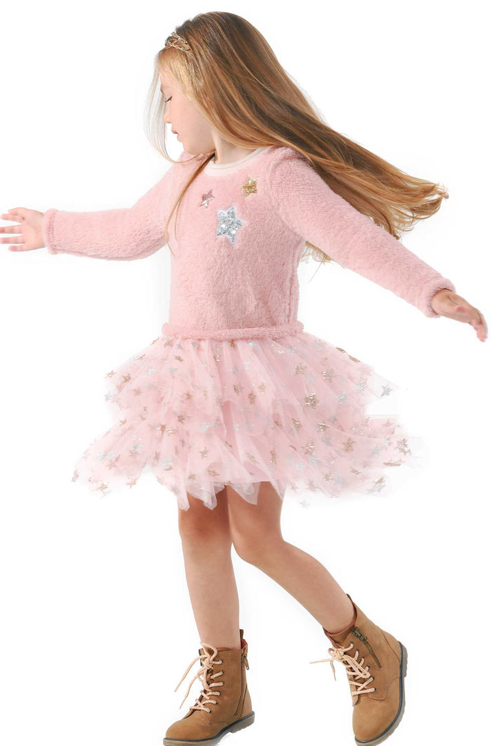 Baby Sara Little Girls Long Sleeve Hanky Tutu Dress